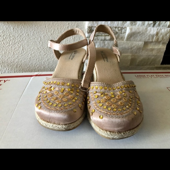 Self-esteem Sparkly Girls Wedge Espadrilles  3 - Picture 2 of 9